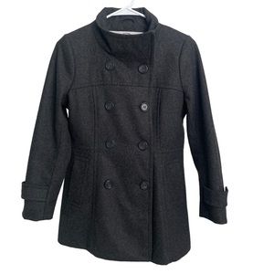 Sugarfly Wool Blend Charcoal Grey Peacoat Girls XL
